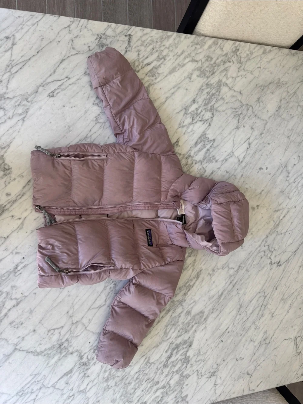 Patagonia Kids hi-loft down jacket mauve